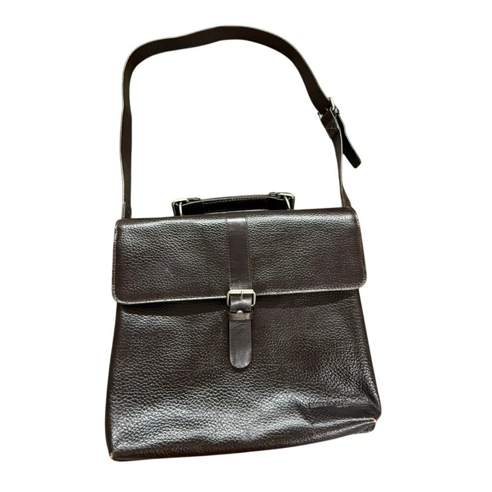 "KENNETH COLE‎ NEW YORK" VTG Leather Briefcase Dk. Brown/Black Messenger Bag